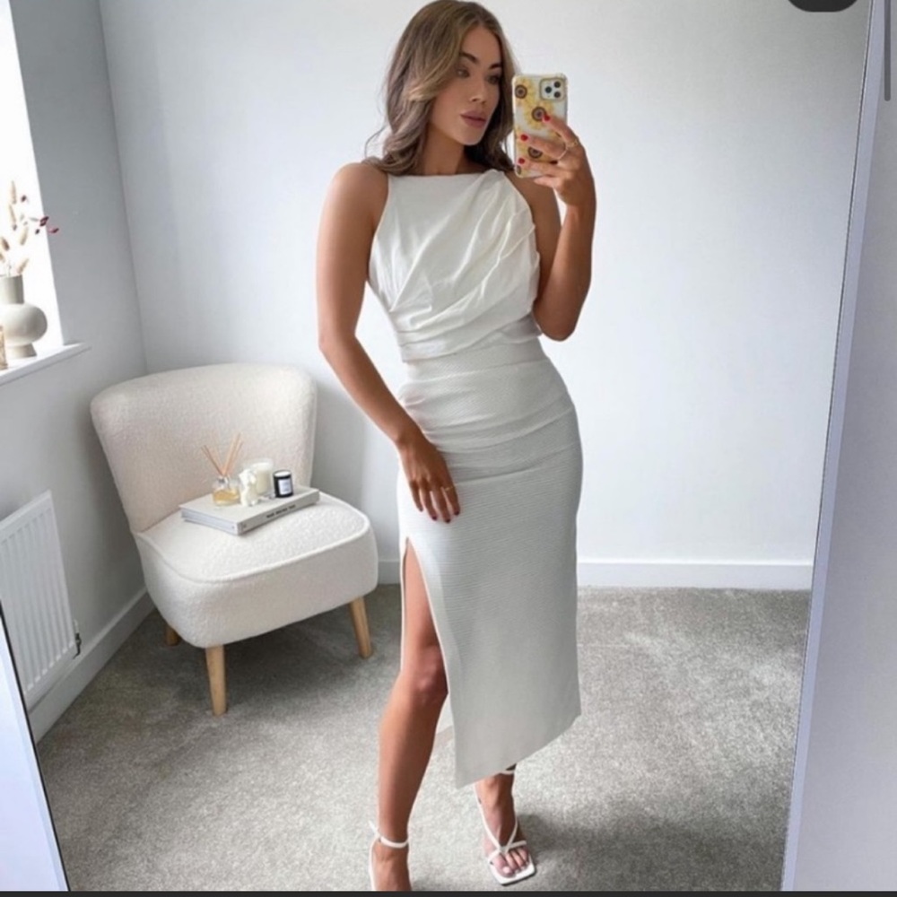 Zara high waisted midi skirt